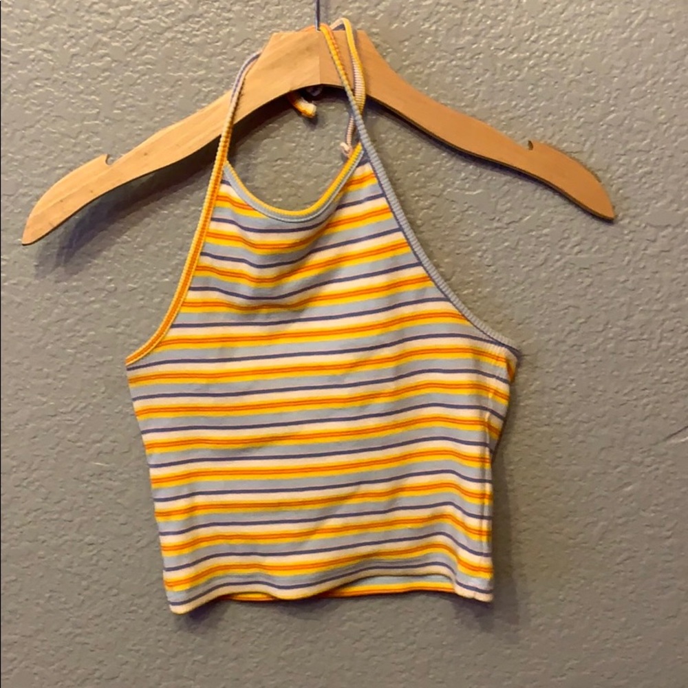 brandy Melville striped pastel halter